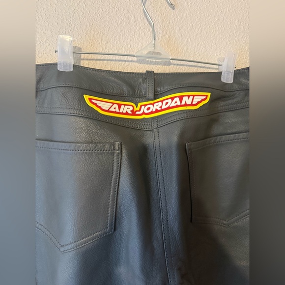 JORDAN X TRAVIS SCOTT CACTUS JACK LACE UP LEATHER PANTS DARK SMOKE GREY NWT 14 - Picture 7 of 8